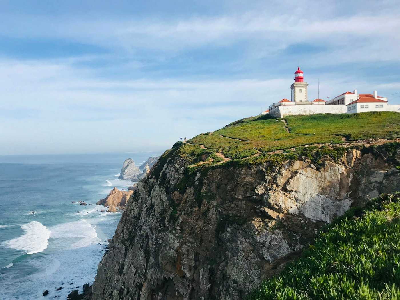 Cliffs and a lighthouse at Cabo da Roca